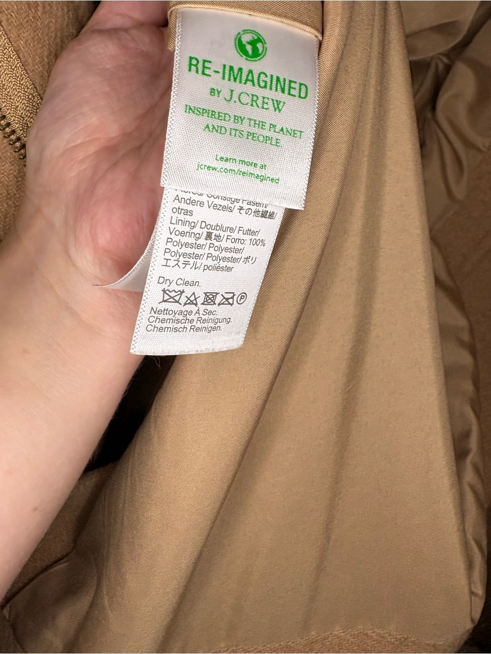 J. Crew Wool-Blend City Coat Camal Tan Funnel Neck Jacket - Picture 5 of 6